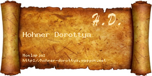 Hohner Dorottya névjegykártya
